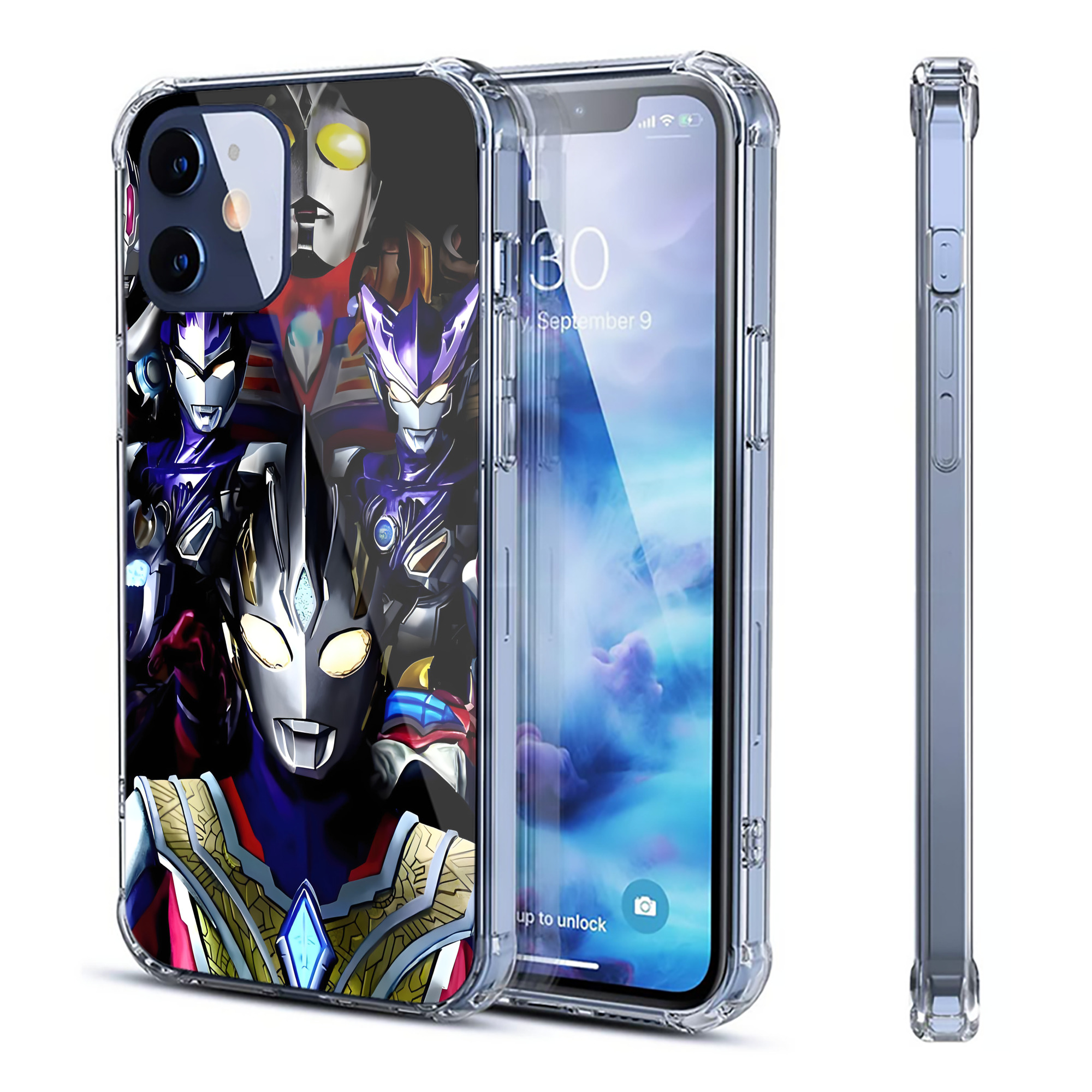（画像用） ウルトラマン Ultraman 【iPhone 12シリーズ対応】透明スマホケース（クリアソフトケース）